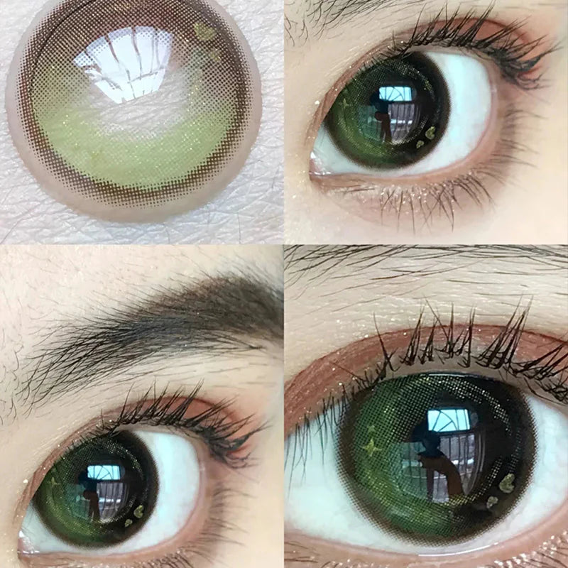 Green gem contact lenses (two pieces)  KF1177