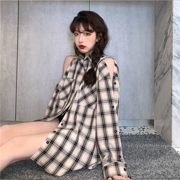 Ulzzang plaid shirt KF81318