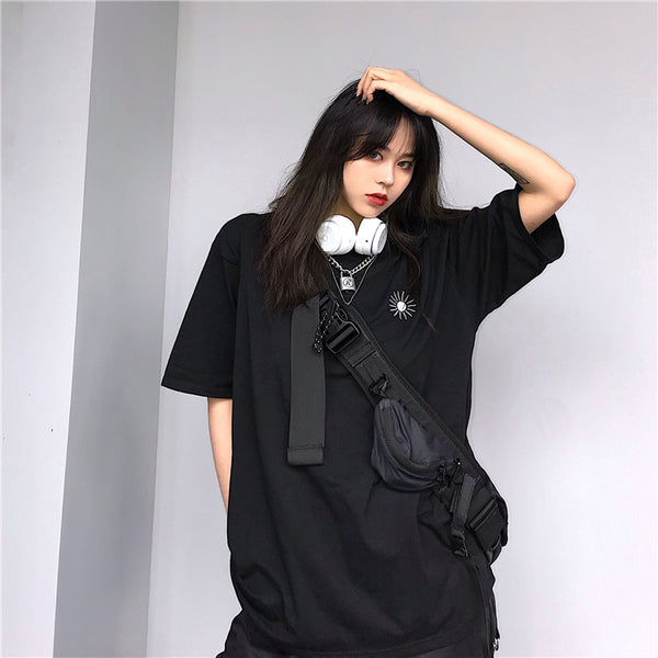 Sun embroidery t-shirt KF90785