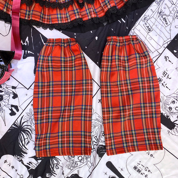 Harajuku Red Plaid Skirt KF81885