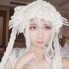 White long roll wig KF90768