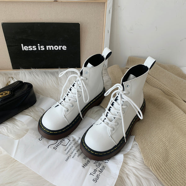 White Martin boots KF81736