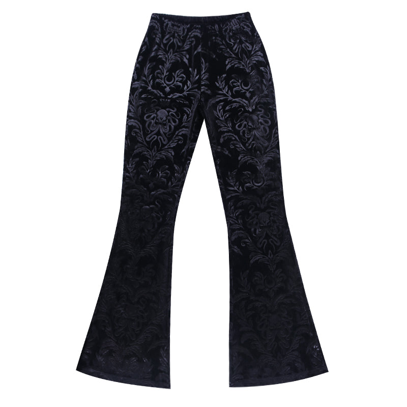 Black velvet pants KF81819