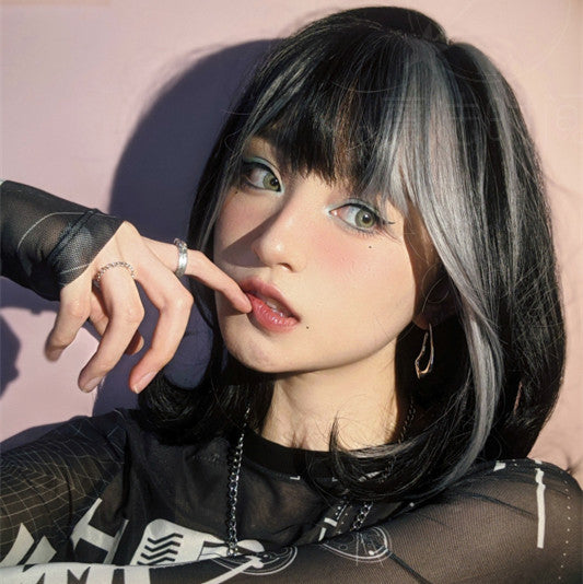 Black and silver wig KF82148