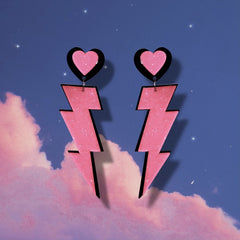 Lightning peach heart earrings KF82110