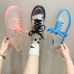 Fashion transparent rain boots KF81990