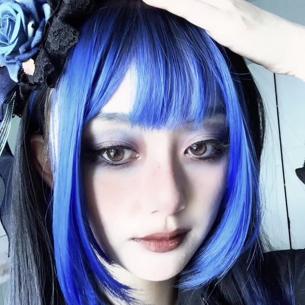 LOLITA BLUE LONG STRAIGHT WIG KF82288