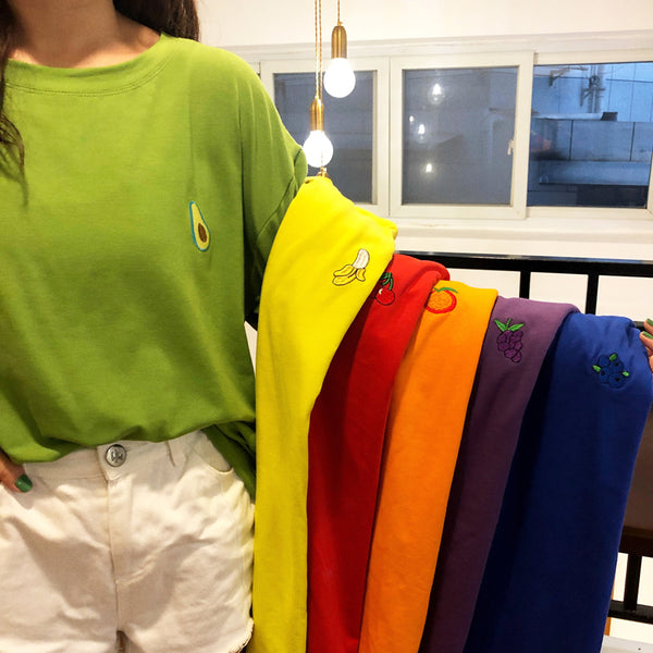Fruit Embroidered T-Shirt KF90722