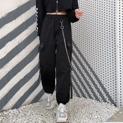 Punk dark pants KF90731