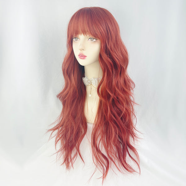 Red Long Curly Hair  KF82909