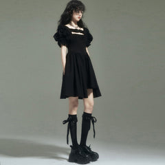 Black irregular dress KF82129