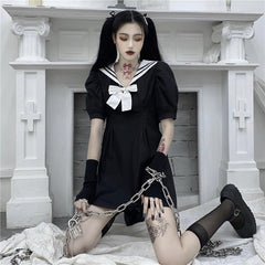 Dark sailor dress KF81538