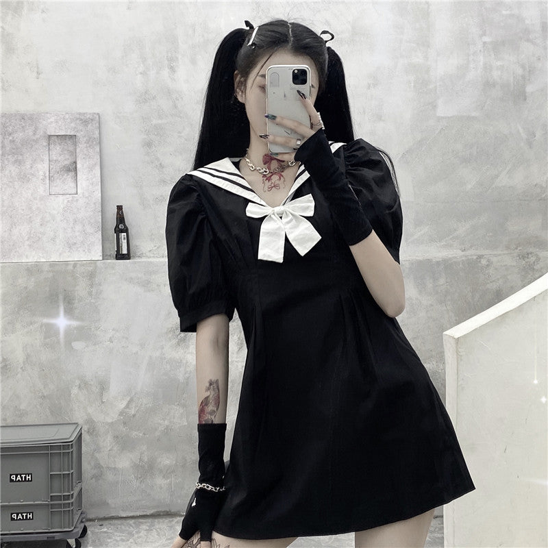 Dark sailor dress KF81538