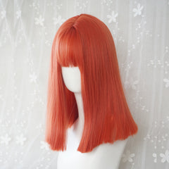 Orange short straight wig KF9309