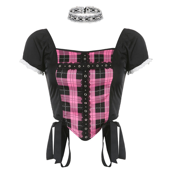Harajuku Check T-Shirt   KF9429