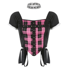 Harajuku Check T-Shirt   KF9429