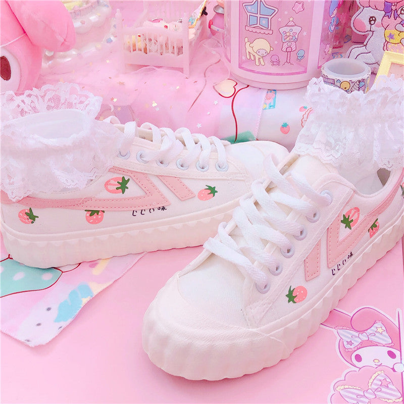 Strawberry canvas shoes KF81841
