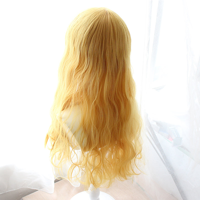 Orange long roll wig KF9426