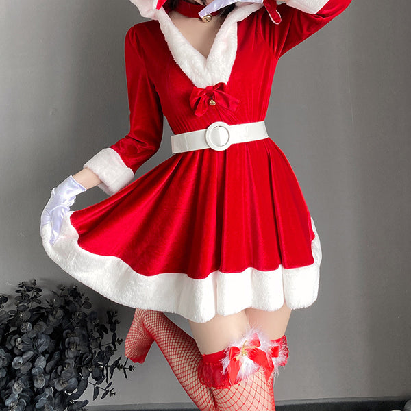 christmas hooded dress set  KF83128