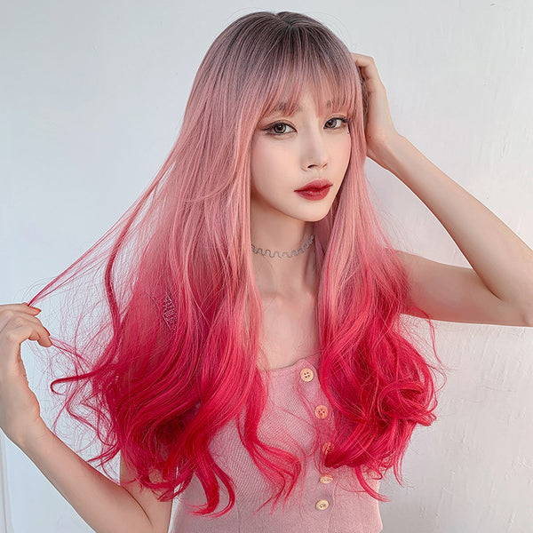 Pink gradient wig  KF81115