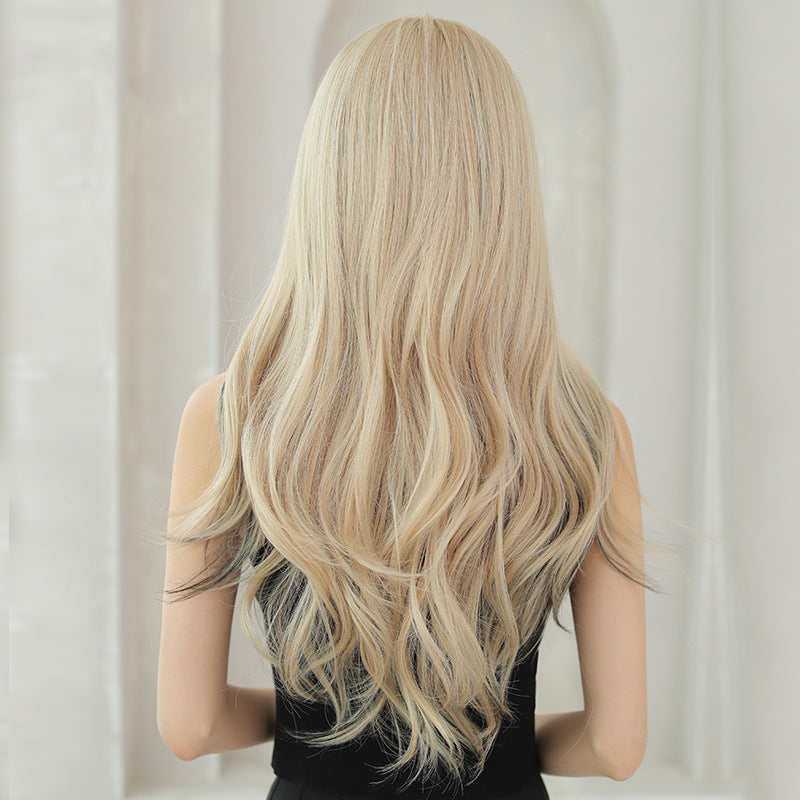 Big wavy blonde long curly hair wig  KF9307