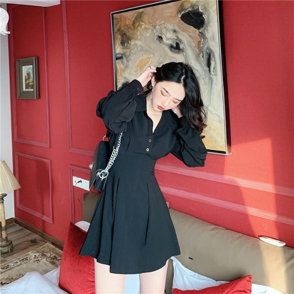 punk polo collar dress  KF83070