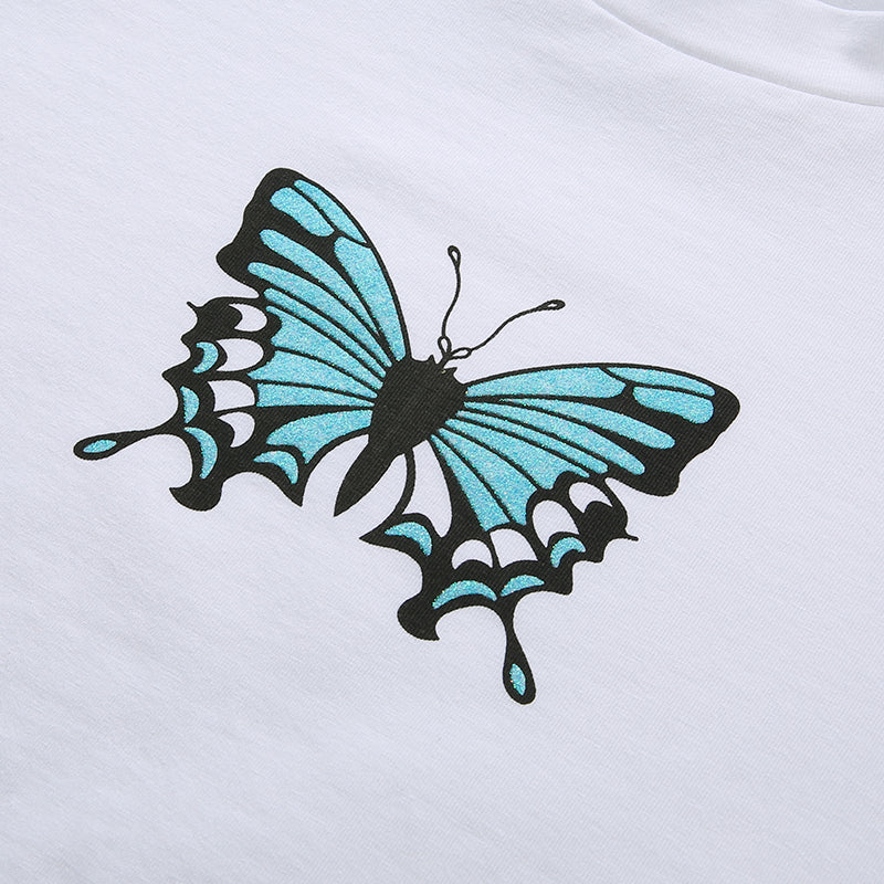 Butterfly T-shirt + pleated skirt KF9234