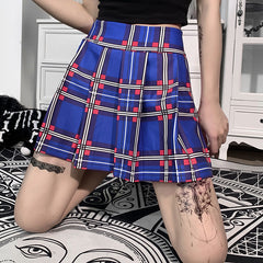 Purple Check Skirt  KF9506