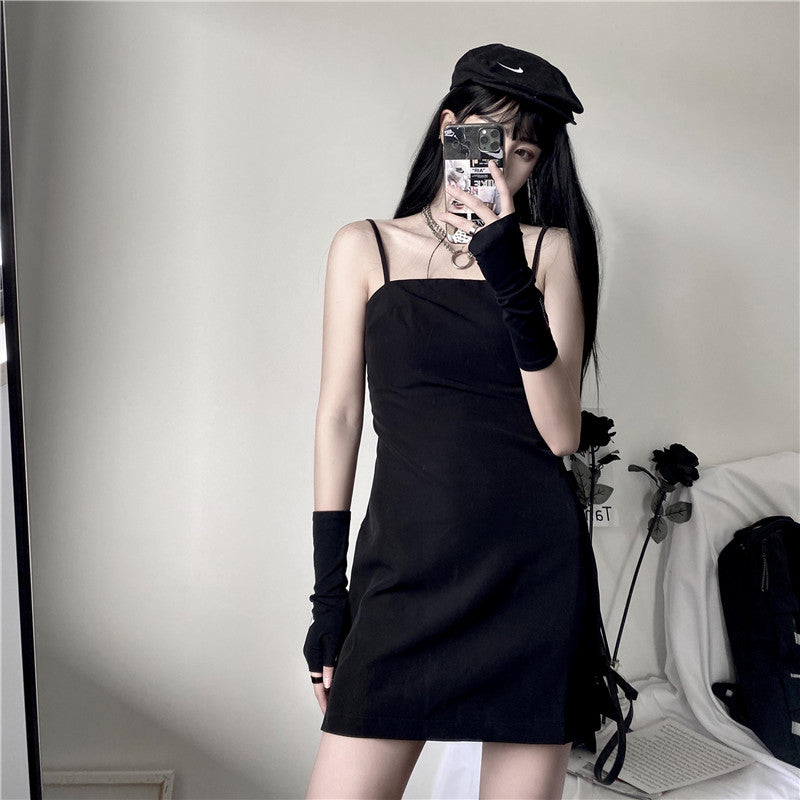 Dark black dress KF81838