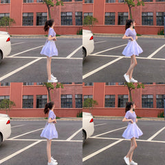 Striped T-shirt + skirt KF9549