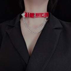 unzzy peach heart clavicle chain KF50074