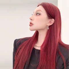 RED LONG STRAIGHT WIG  KF82913