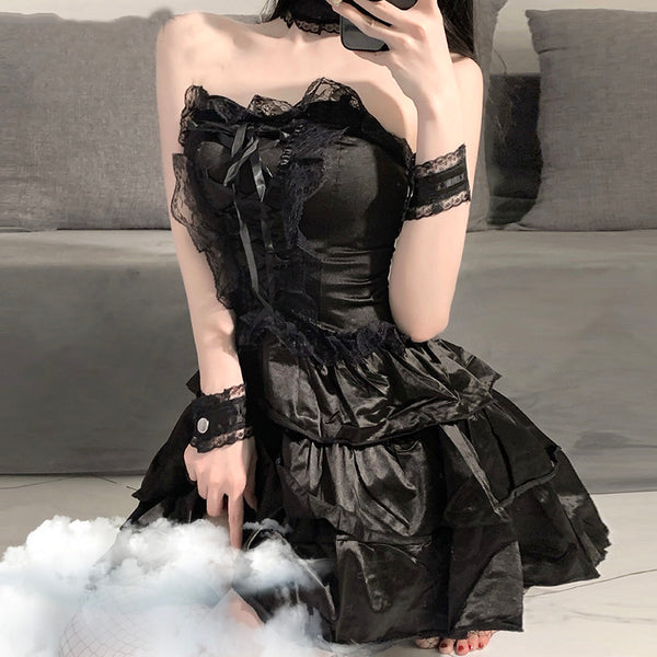 Black cat girl skirt[ 3-piece set ] KF82469