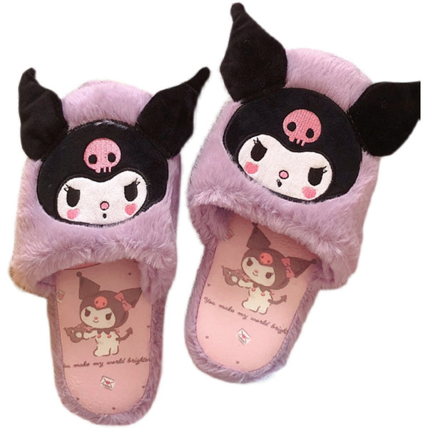 Kuromi plush slippers  KF82413