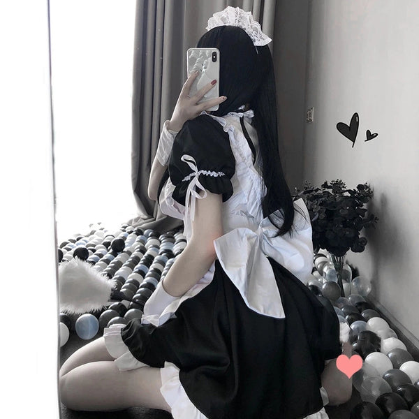 COSPLAY BIG BOW MAID DRESS SUIT (6 pieces) KF81960