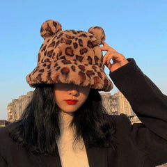 unzzy leopard print fisherman hat KF50096