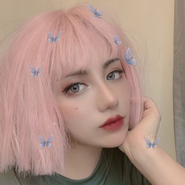 Harajuku pink short wig KF81272