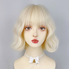 White Gold Short Curly Wig  KF82911