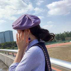 Purple beret hat KF9336