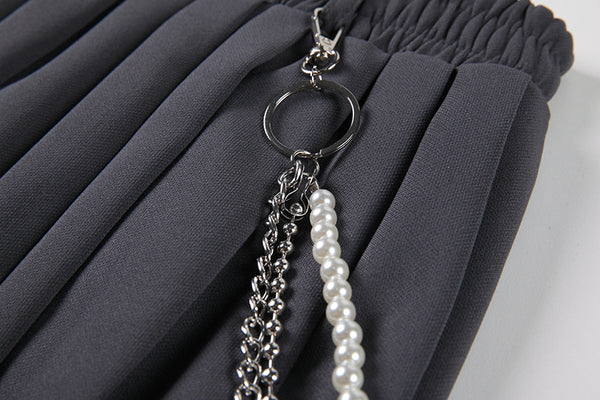 vintage chain pleated skirt  KF83066