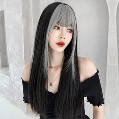 Black and silver gradient wig  KF81667