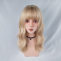 Golden lock long curly wig KF81501