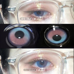PINK BLUE CONTACT LENS (TWO PIECES) KF23435