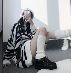 unzzy zebra print sweater KF50038