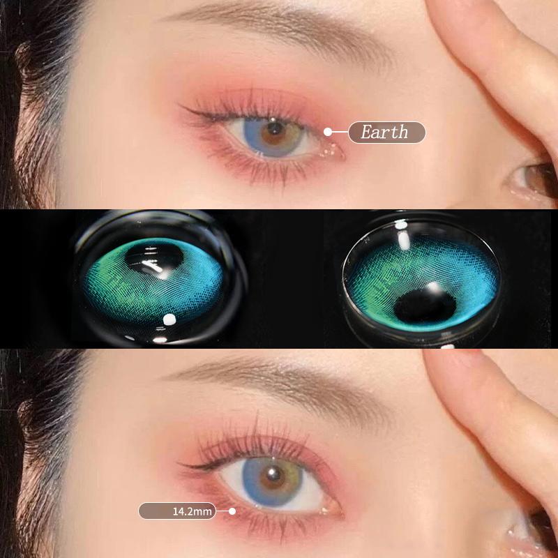 EARTH GREEN CONTACT LENS (TWO PIECES) KF23662
