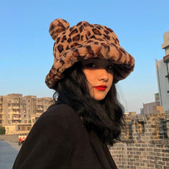 unzzy leopard print fisherman hat KF50096