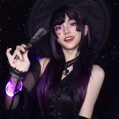 unzzy black purple gradient wig KF50027
