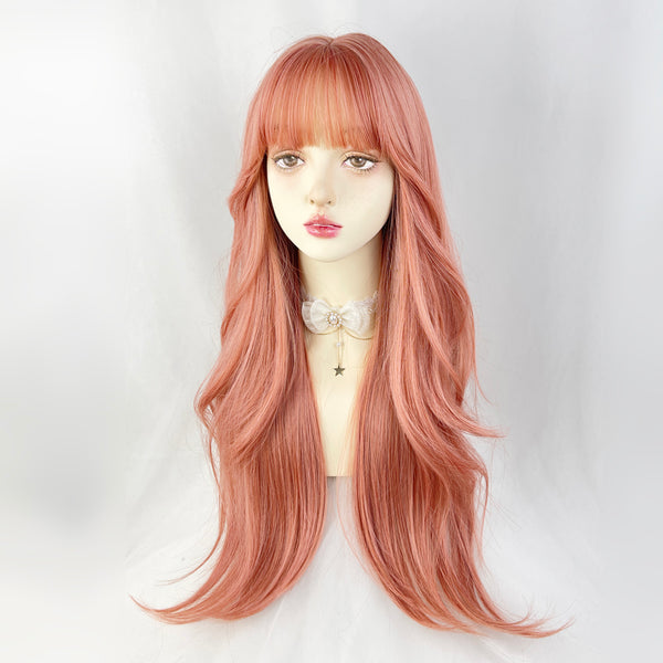 Pink  Long Curly Hair  KF82907