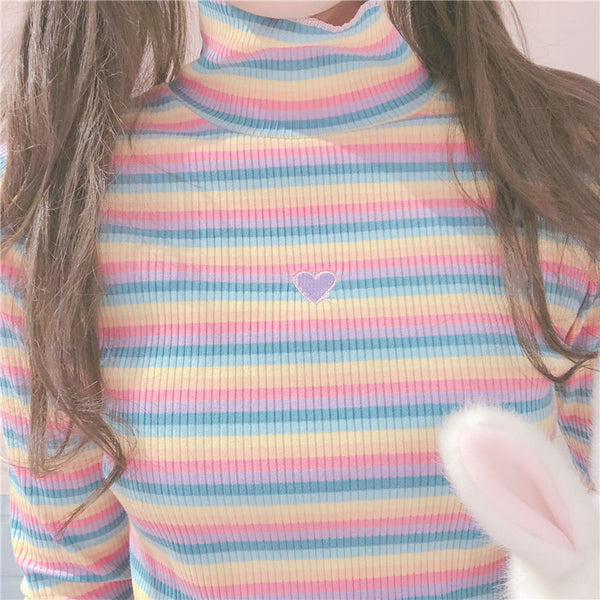 Rainbow Striped T-Shirt KF9499