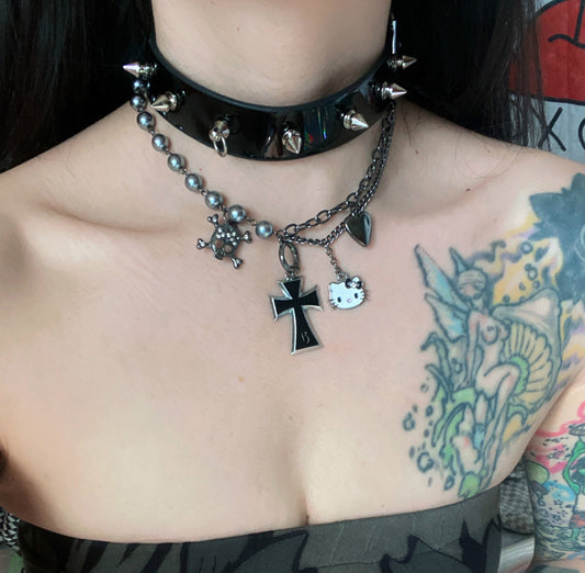 Cross skull necklace   KF82316